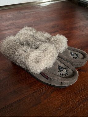 Softmoc Rabbit-Fur Moccasin Slippers